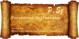 Porubszky Szilveszter névjegykártya